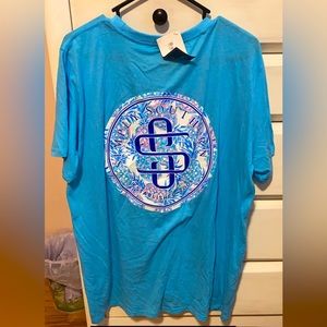 Simply Southern Turquoise Blue Pineapple T-Shirt- Size: 2X